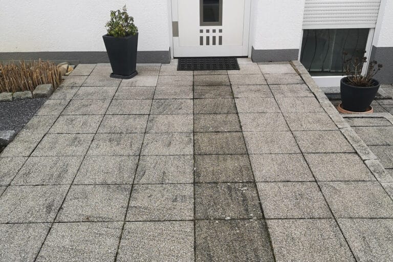 Reinigung im Eigenversuch des Kunden mit Kaltwasser und Baumarkt Hochdruckreiniger